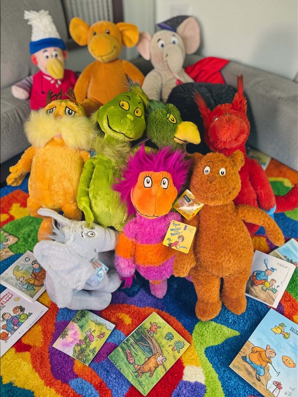 Dr. Seuss Kohl's Cares Plush  Lot 7 Items Including Grinch,Lorax,Horton,Wocket